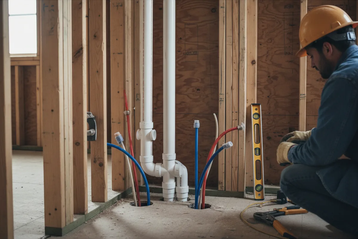 Drain and supply rough-in during Toilet Repair and Installation in Fountain Inn